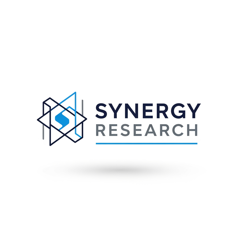 AI Design for A sleek, minimalist logo design for a research management system, featuring clean geometric lines and a sophisticated abstract icon representing data organization and discovery. The aesthetic is modern and professional, utilizing a refined color palette of deep navy, muted slate, and vibrant electric blue accents against a clean white background. High-end UI design style with soft drop shadows and balanced negative space to convey efficiency, precision, and technical innovation.
