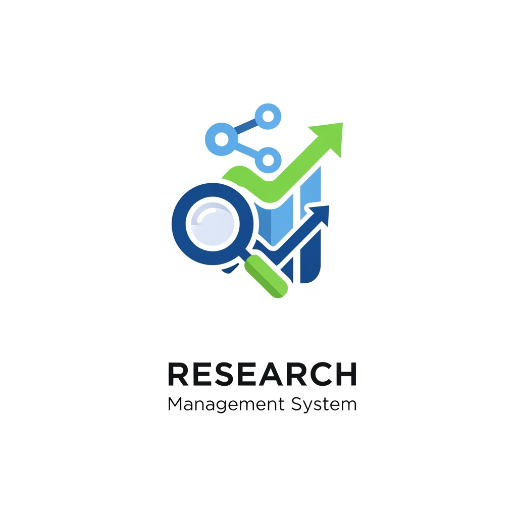 AI Design for I want logo for research management sysytem with trendy and professional UI format
