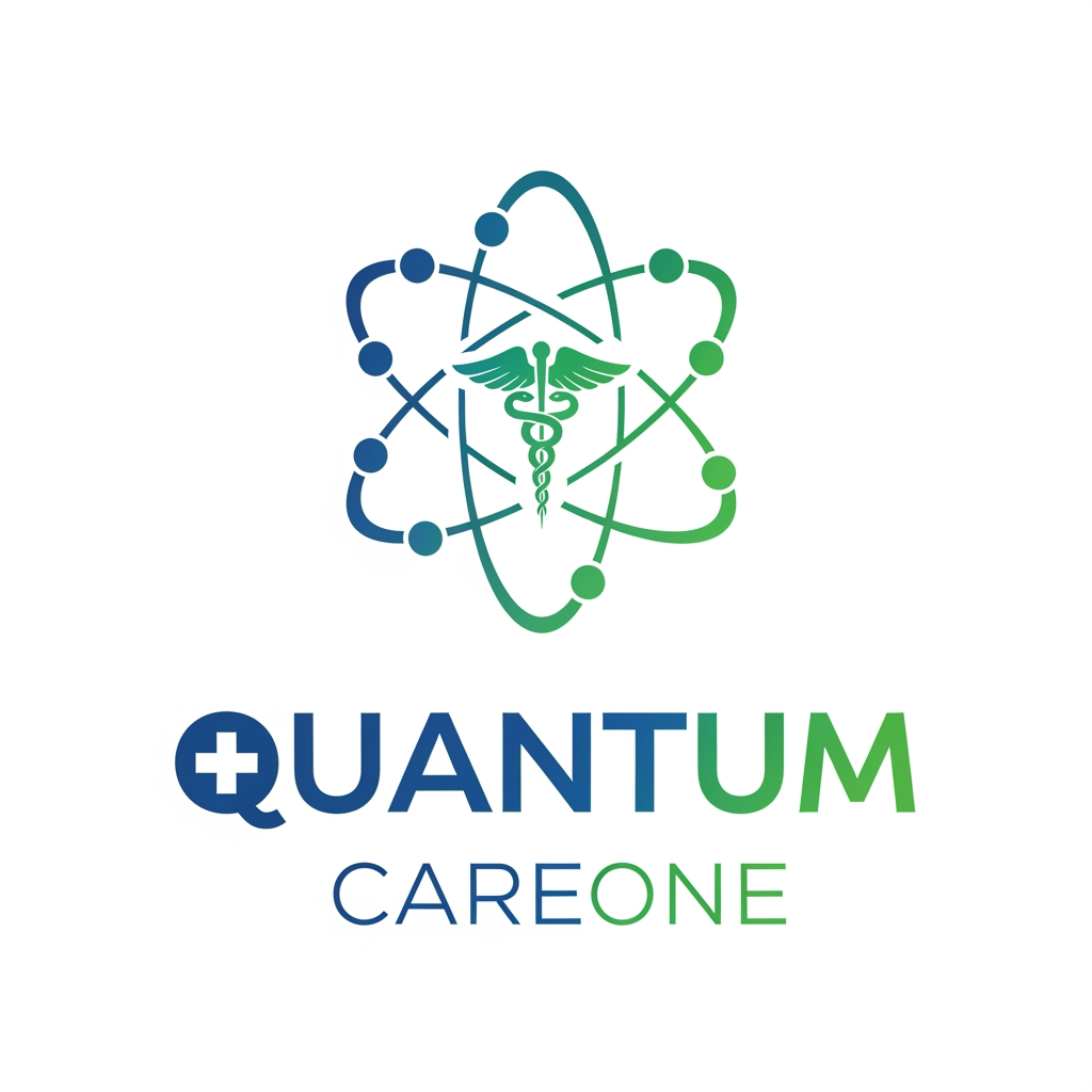 AI Design for I want logo for hospital management system named as quantum Careone