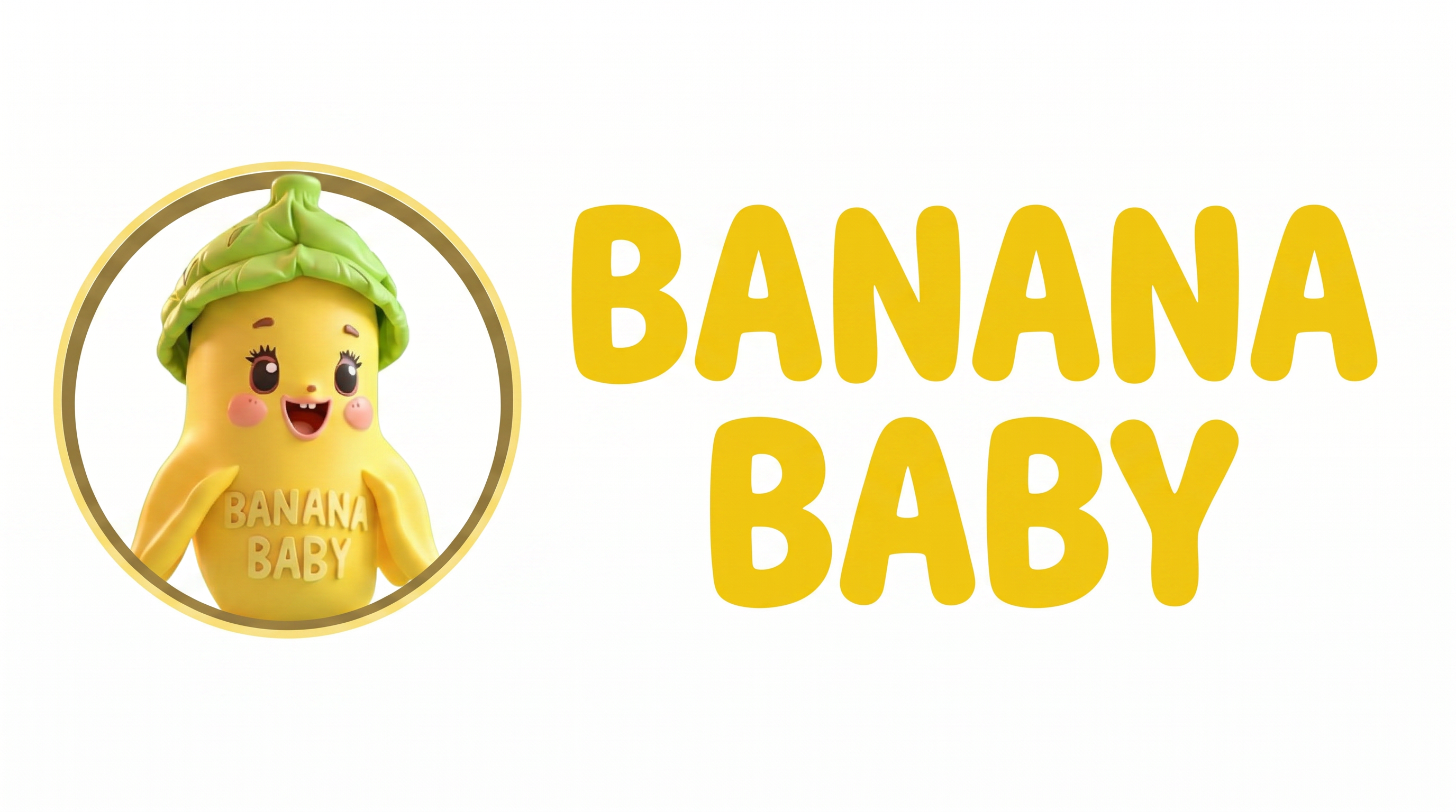 AI Design for CREATE A LOGO WITH THE ABOVE ATTACHED IMAGE WHERE LEFT SIDE IS IMAGE IN ROUND SHAPE AND BESIDE THAT" BANANA BABY" IS WRITTEN IN ONE LINE AND BACKGROUND IS WHITE IN ALL