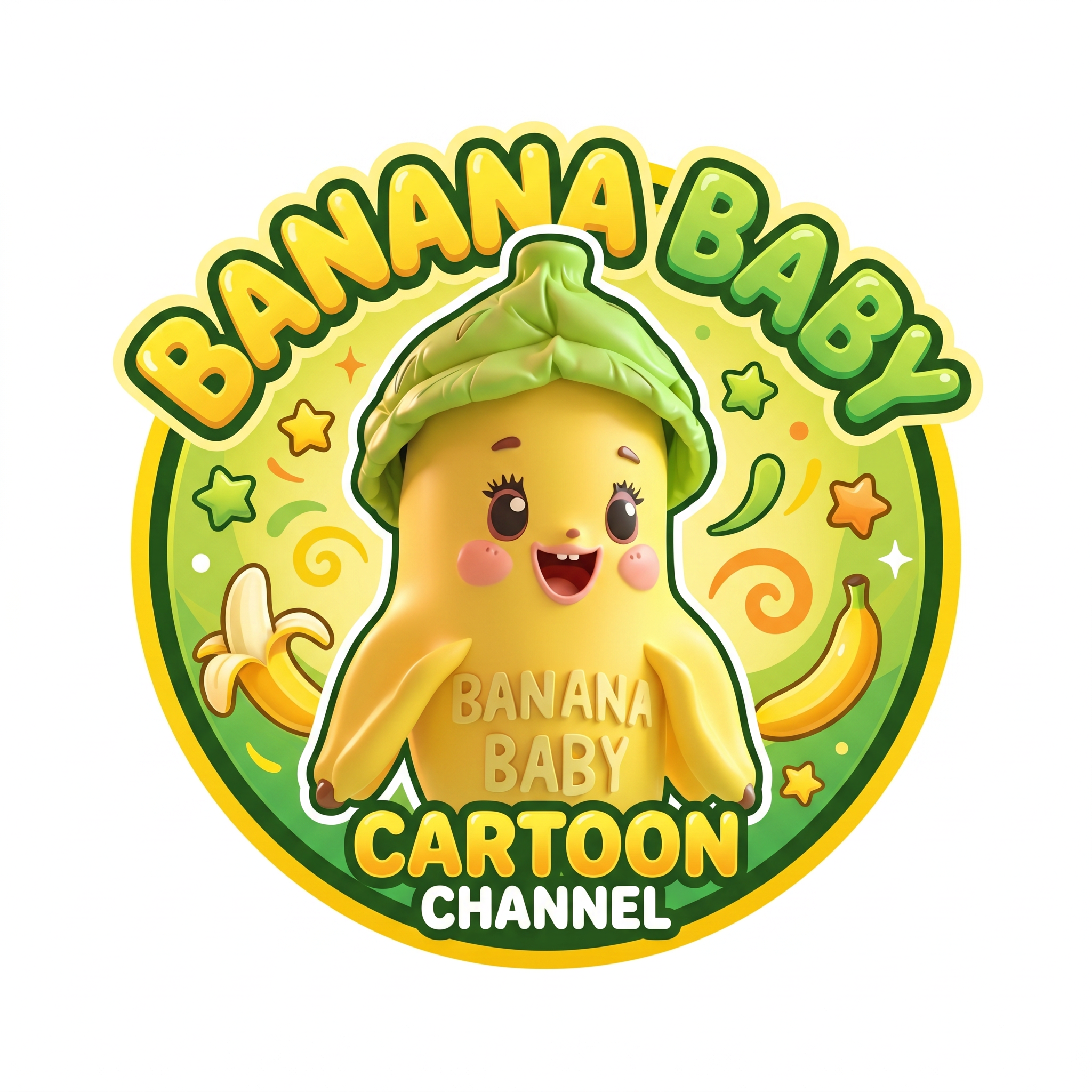 AI Design for CREATE A LOGO WITH THE ABOVE ATTACHED IMAGE FOR CARTOON YOUTUBE CHANNEL BANANA BABY