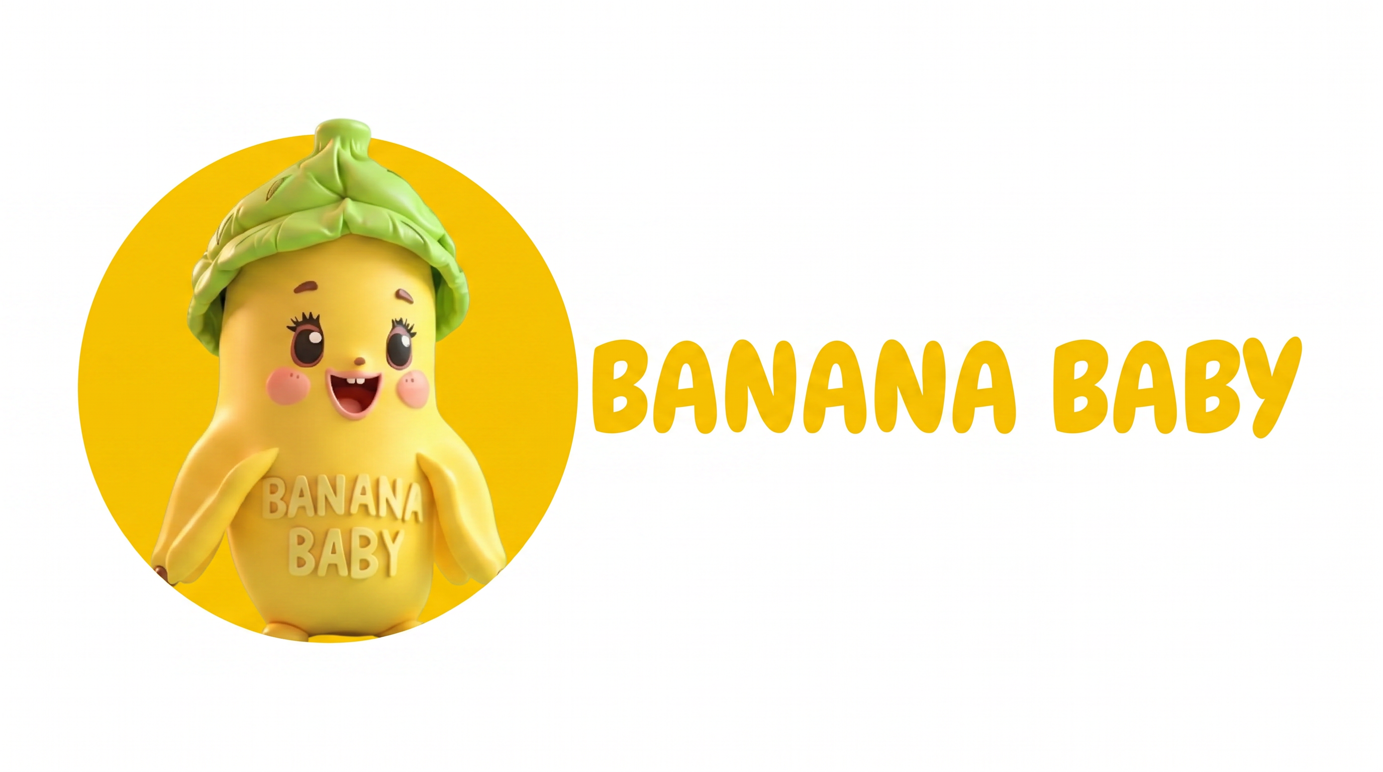 AI Design for CREATE A LOGO WITH THE ABOVE ATTACHED IMAGE WHERE LEFT SIDE IS IMAGE IN ROUND SHAPE AND BESIDE THAT" BANANA BABY" IS WRITTEN IN ONE LINE AND BACKGROUND IS WHITE IN ALL