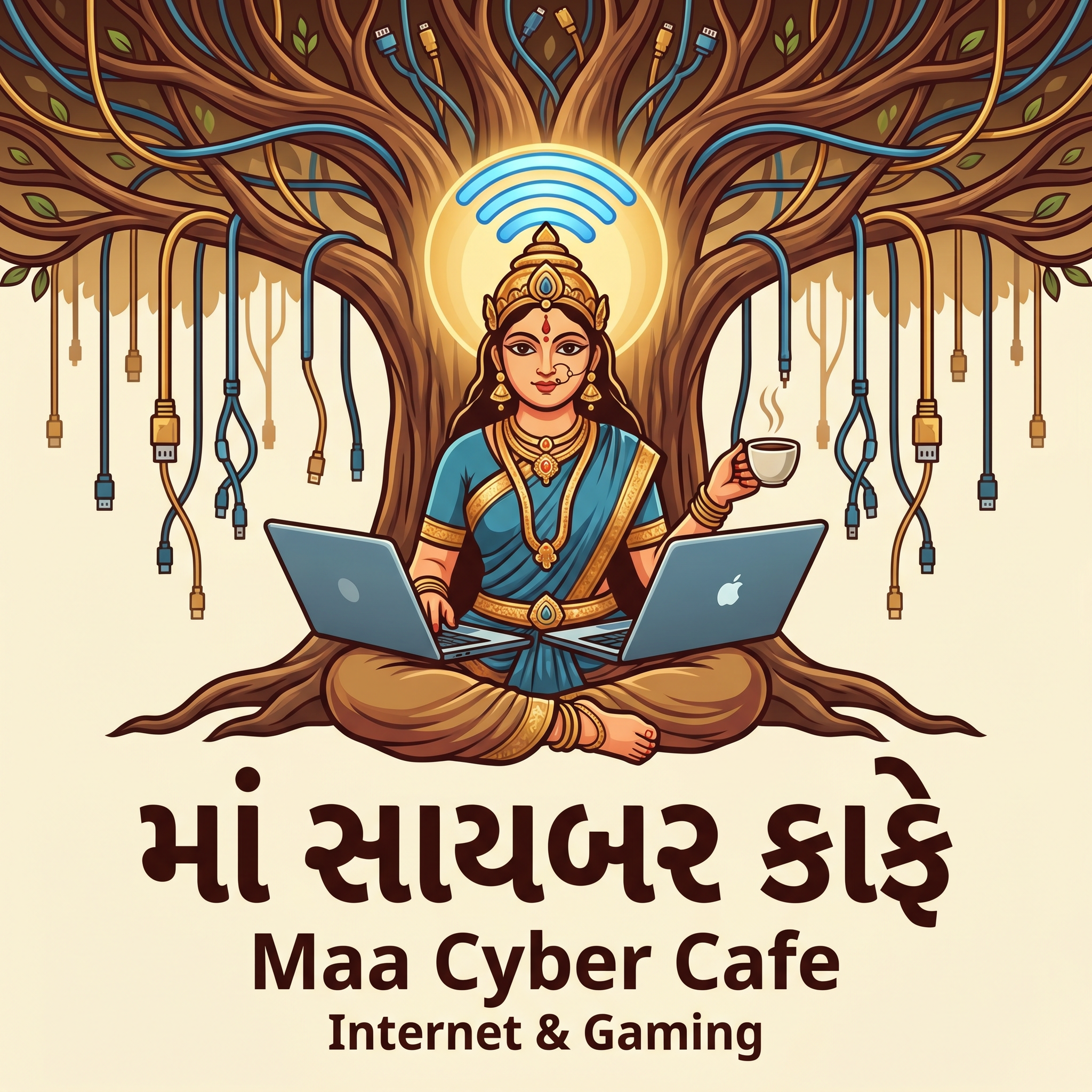 AI Design for માં સાયબર કાફે logo