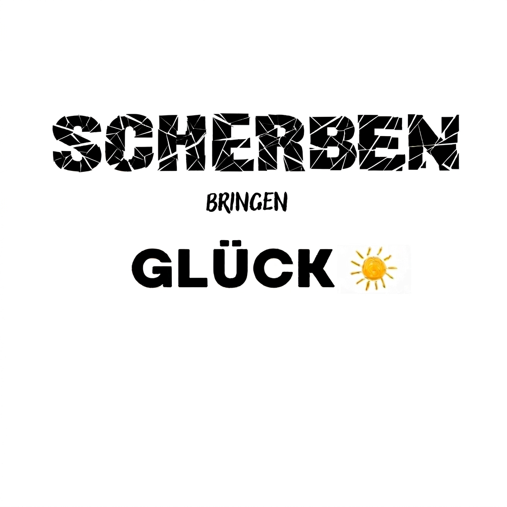 AI Design for Peux-tu faire en sorte que le GLÜCK et le soleil fasse la même longueur que le SCHERBEN au dessus