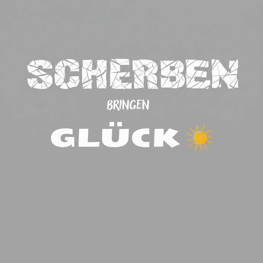 AI Design for Peux-tu reproduire l'effet brisé du "SCHERBEN" de la 1ère image sur le "SCHERBEN" de la deuxième mais en ne changeant ni la police d'écriture, ni la couleur blanche stp