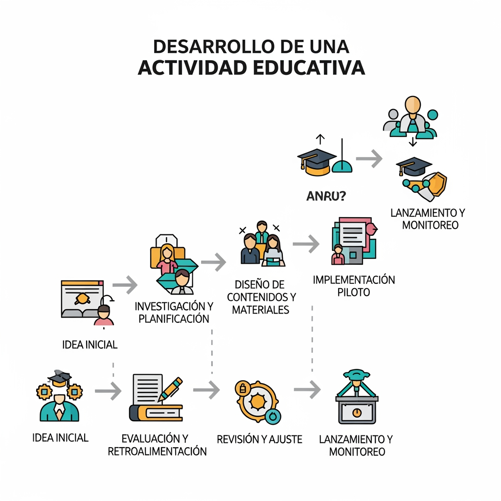 AI Design for Can you provide a diagram of how this activity has been developed, in Spanish? For education, to include in an infographic