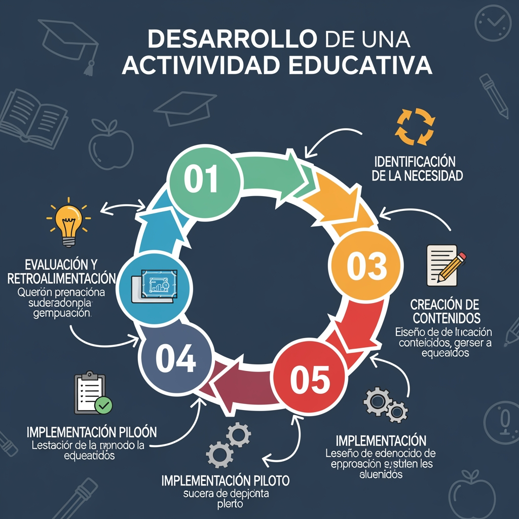 AI Design for Can you provide a diagram of how this activity has been developed, in Spanish? For education, to include in an infographic