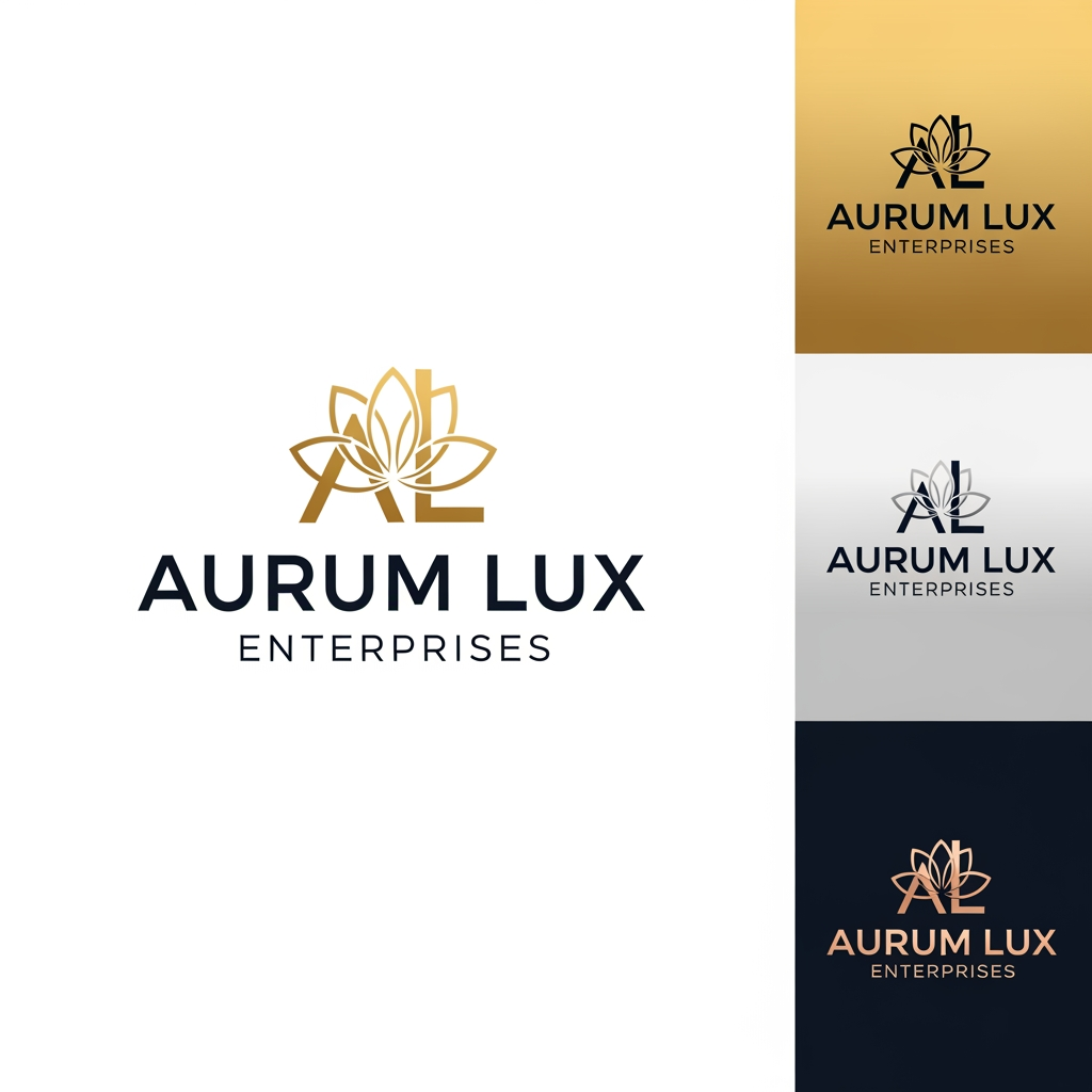 AI Design for Create a premium, modern, unique logo for a brand named "Sri Laxmi Enterprises". Use the uploaded reference logo only for inspiration. Create a clean, professional, high-end brand logo that looks premium, memorable and suitable for Instagram, website, packaging and business branding. Logo style should be minimal, luxury, bold, creative and modern. Add a unique icon/symbol related to the brand name. Typography should be clean, readable and professional. Create multiple unique logo design options with different premium color combinations. Keep the logo sharp, balanced, vector-style, high quality, clean background, no extra text, no mockup, no watermark. Where it says "Sri Laxmi Enterprises", replace it with your own brand name.