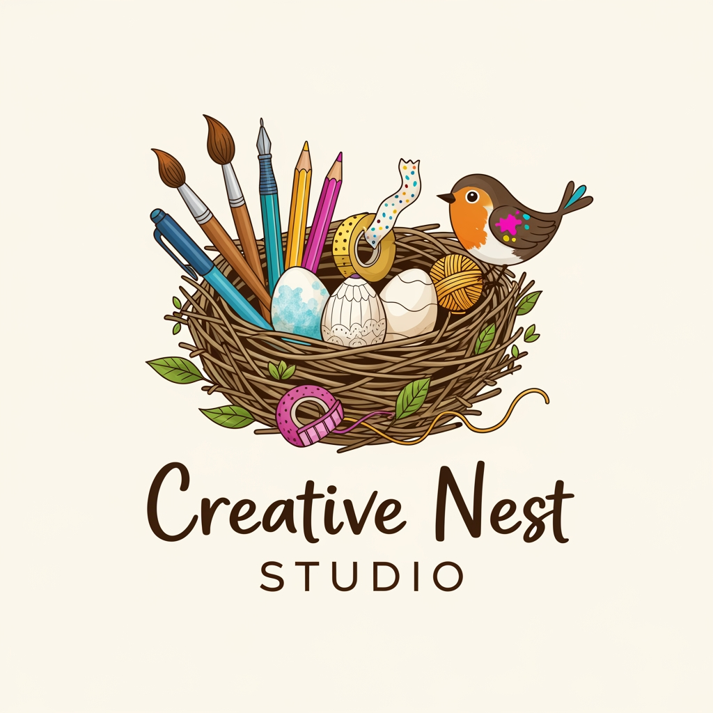 AI Design for i want a logo for my page creative nest studio