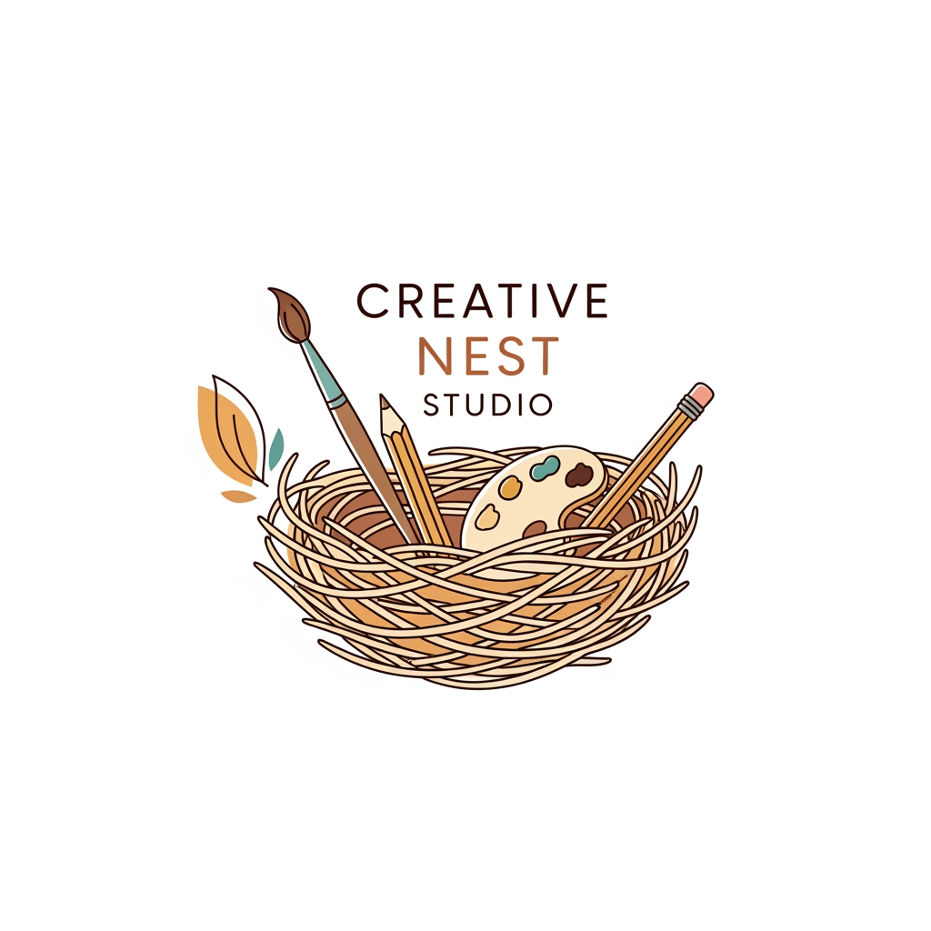 AI Design for i want a logo for my page creative nest studio