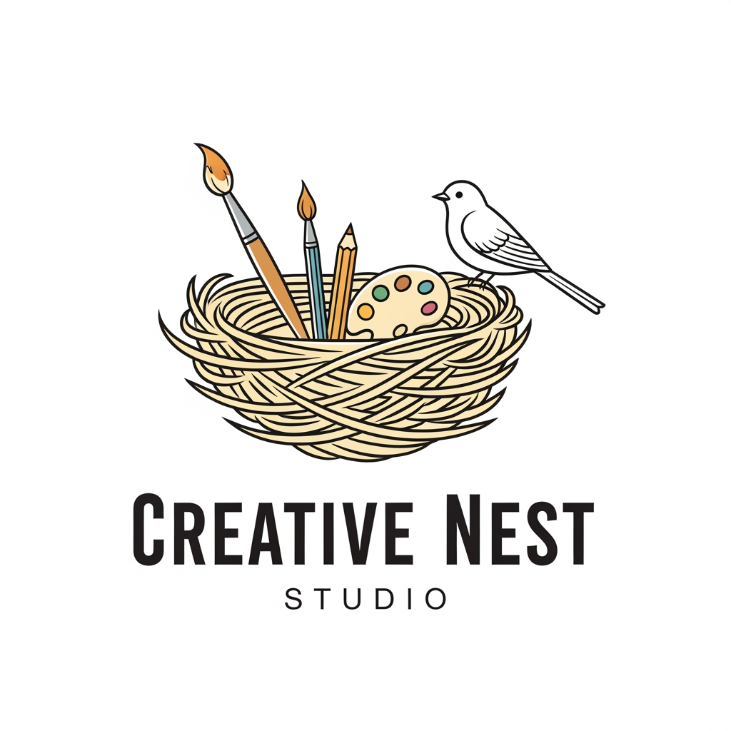 AI Design for i want a logo for my page creative nest studio
