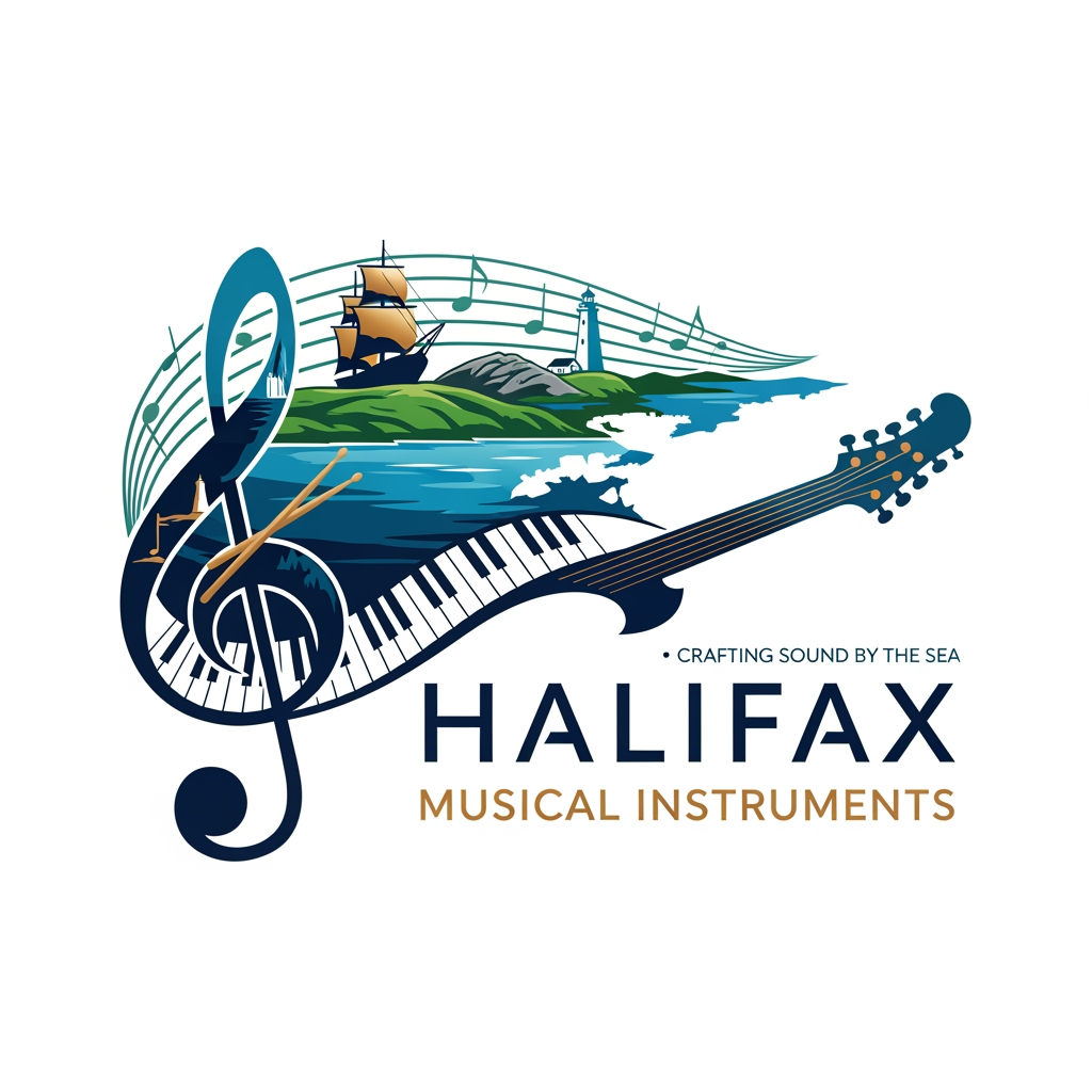 AI Design for please create logo halifax musicle instruments more different