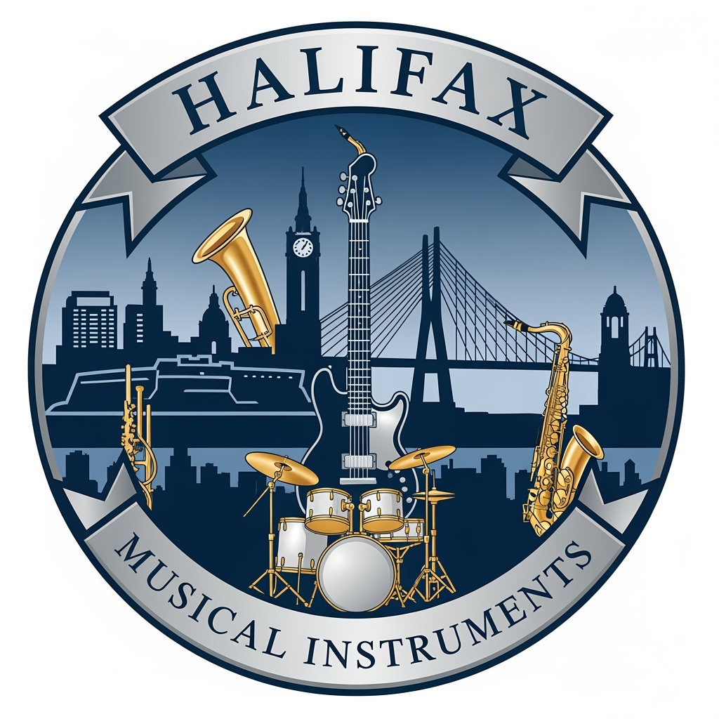 AI Design for please create logo halifax musicle instruments more different