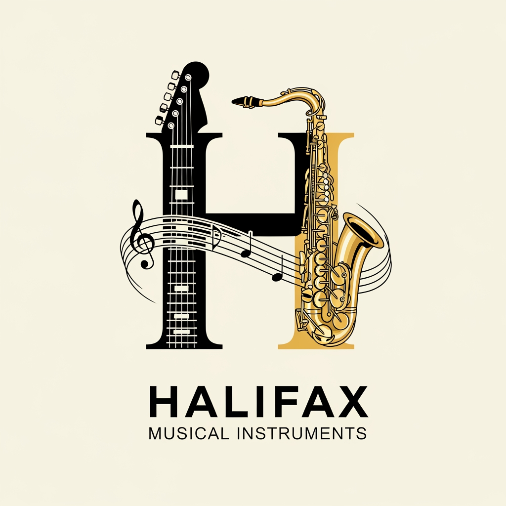 AI Design for please create logo Halifax Musical Instruments more different
