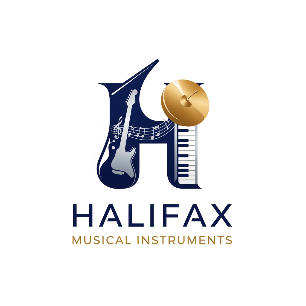 AI Design for please create logo halifax musicle instruments more different