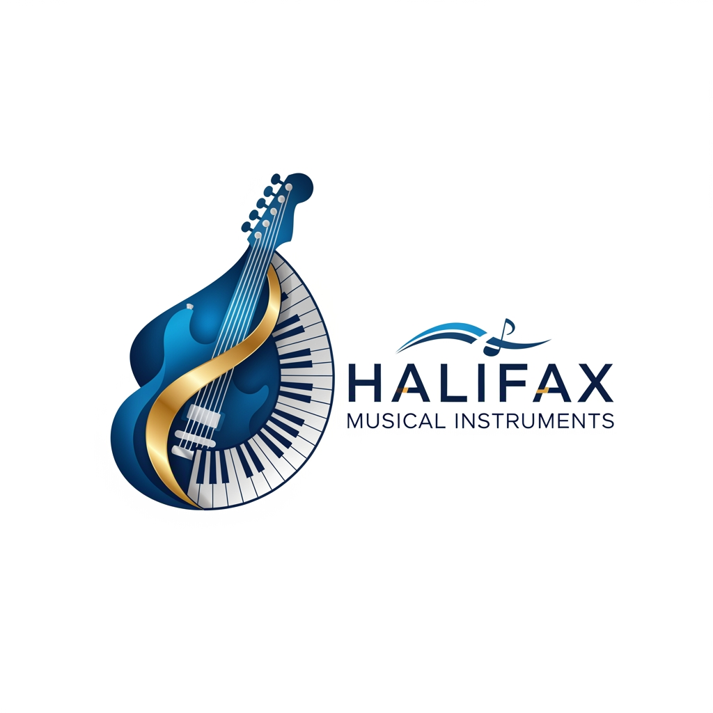 AI Design for please create logo Halifax Musical Instruments more different