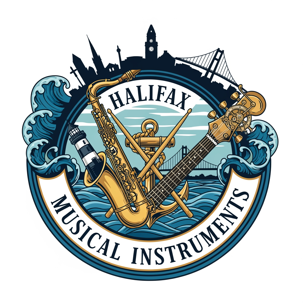 AI Design for please create logo Halifax Musical Instruments more different
