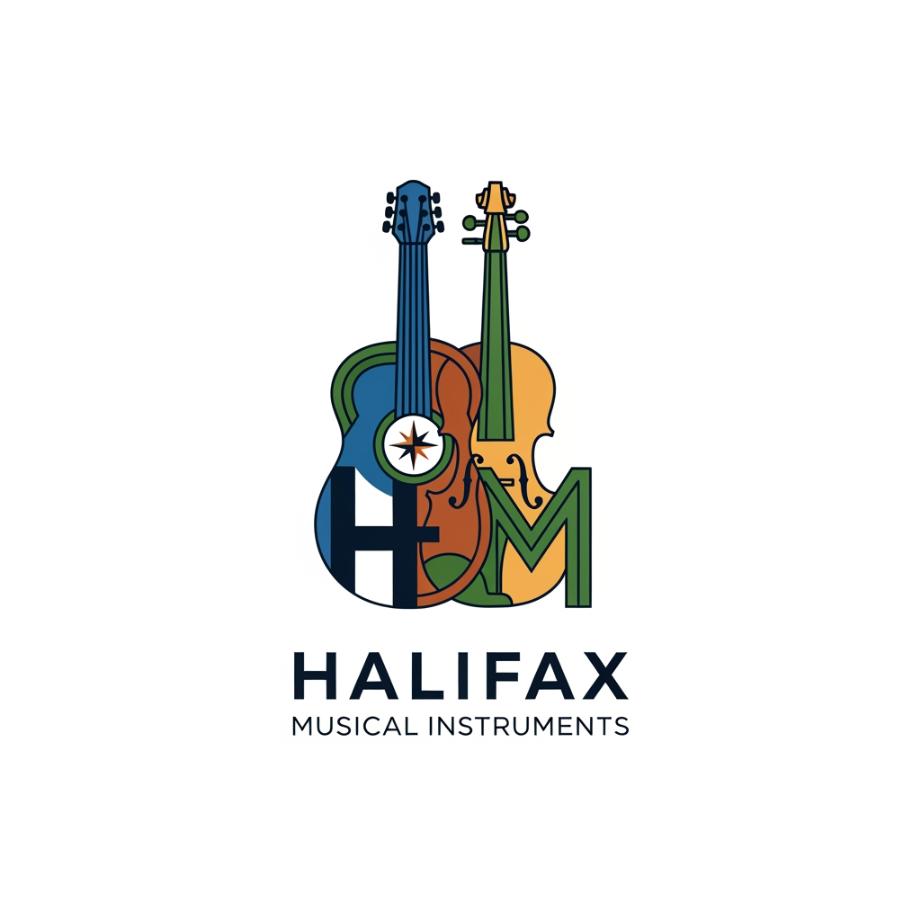 AI Design for please create logo halifax musicle instruments more different