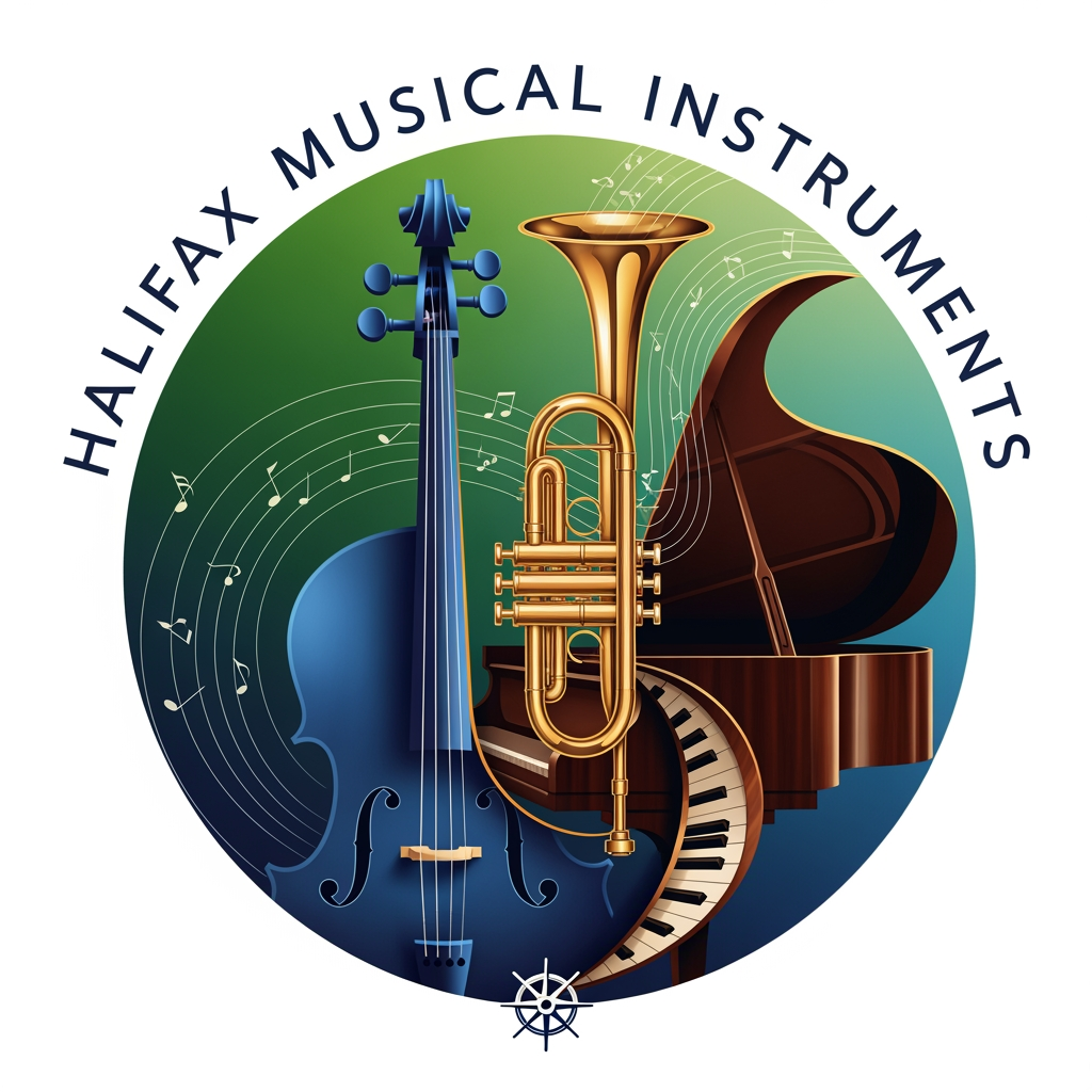 AI Design for please create logo halifax musicle instruments more different