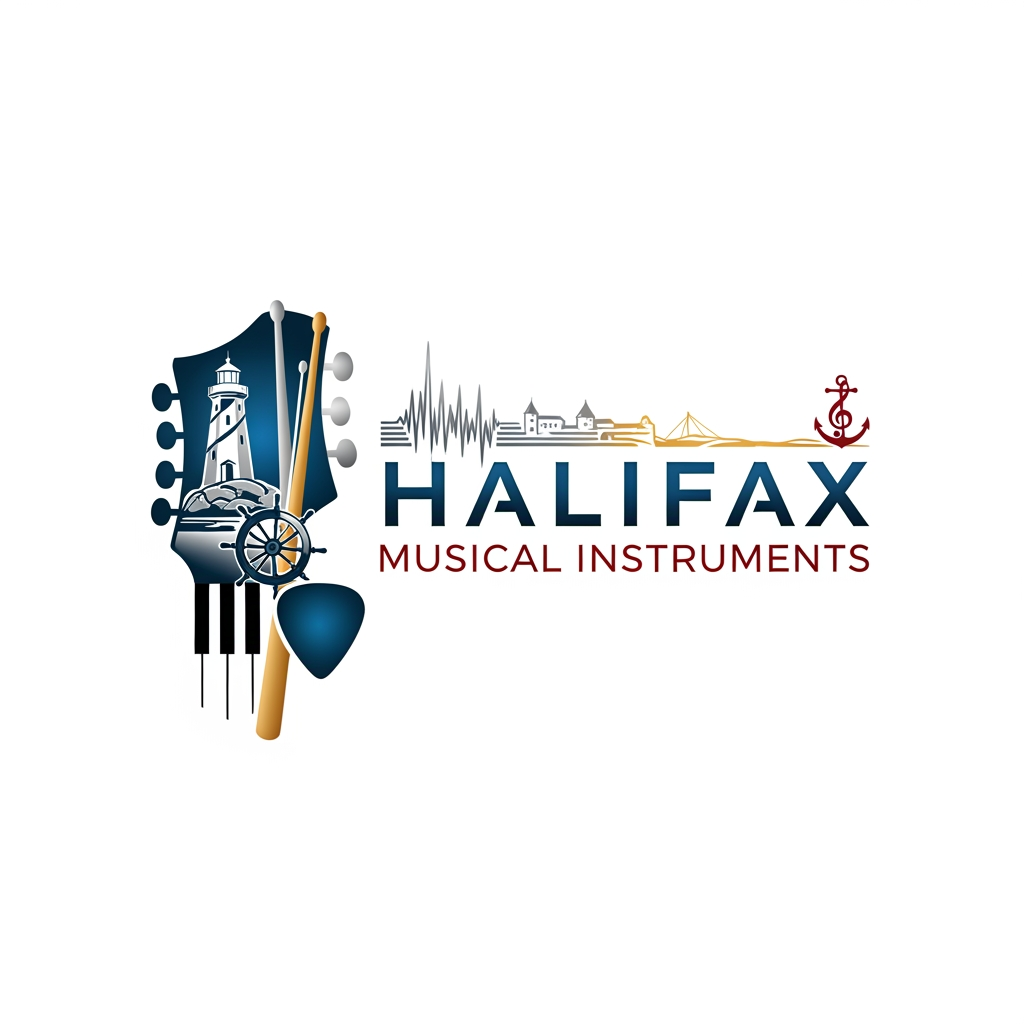 AI Design for please create logo Halifax Musical Instruments more different