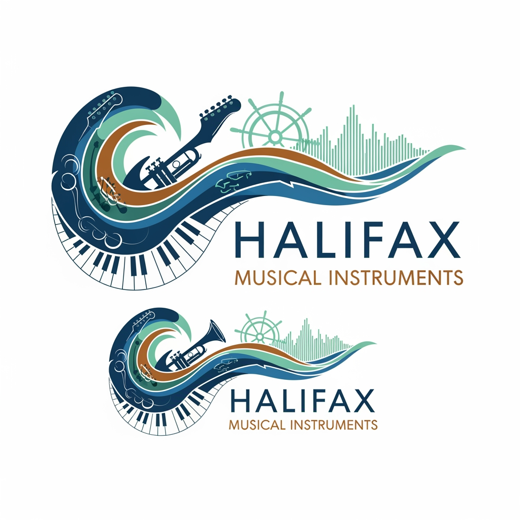 AI Design for please create logo halifax musicle instruments 
more different