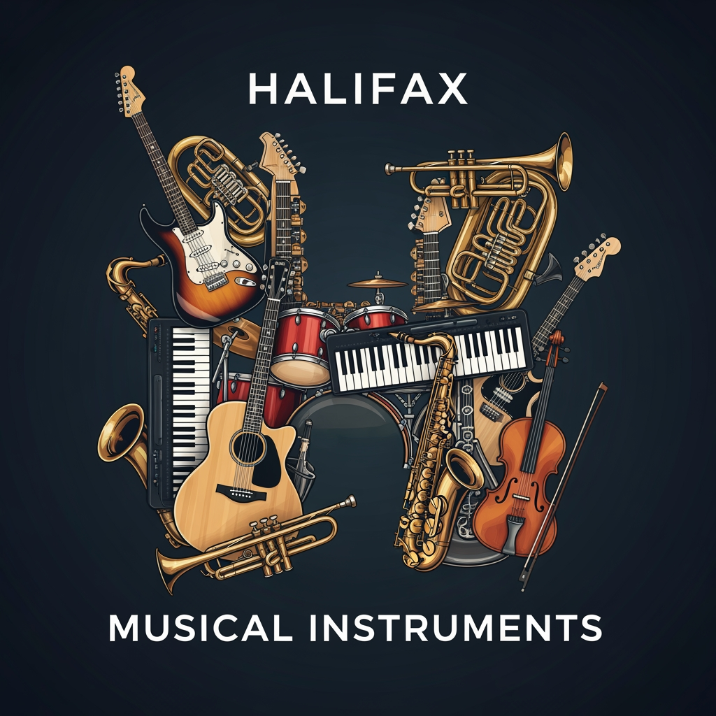 AI Design for please create logo halifax musicle instruments 
more different