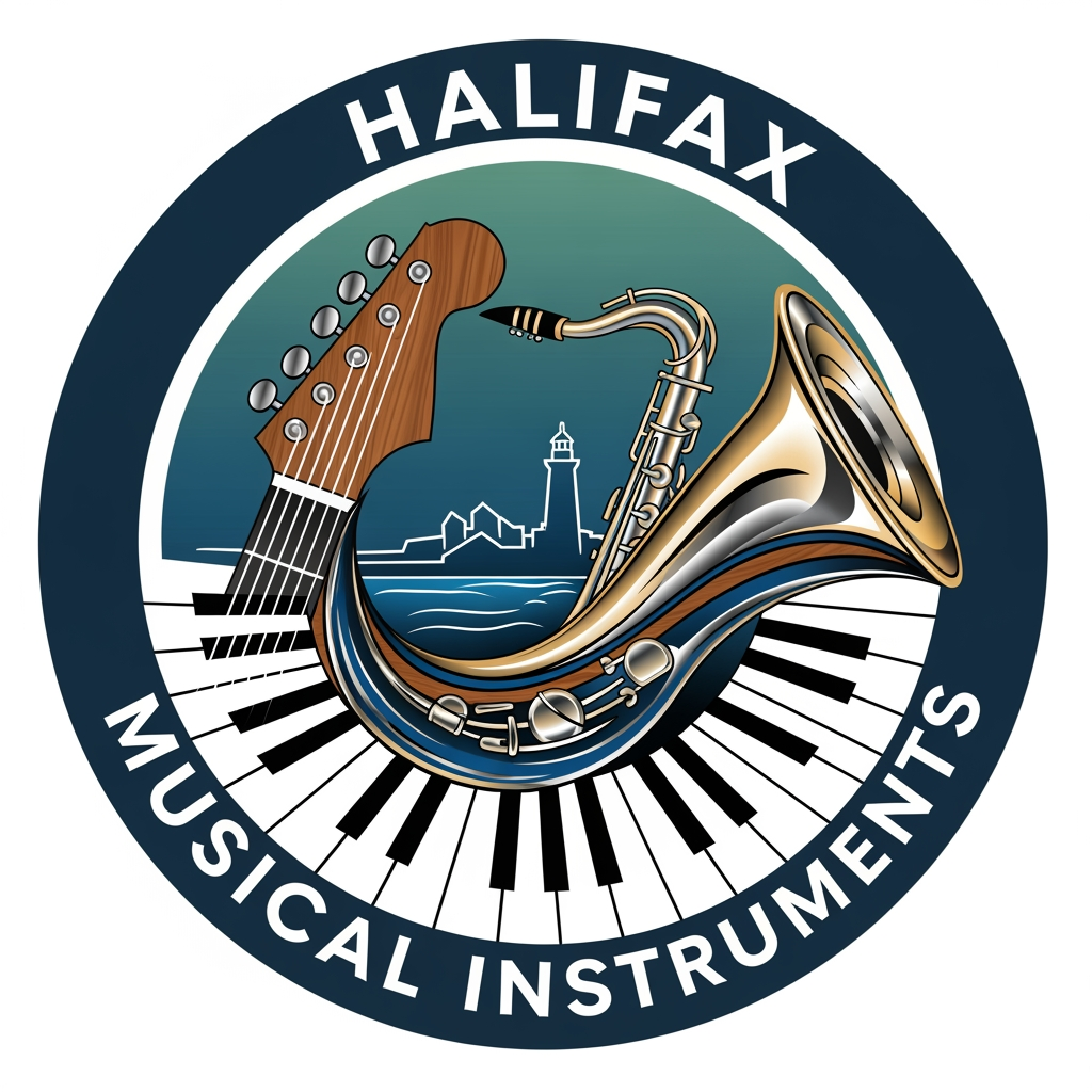 AI Design for please create logo halifax musicle instruments more different