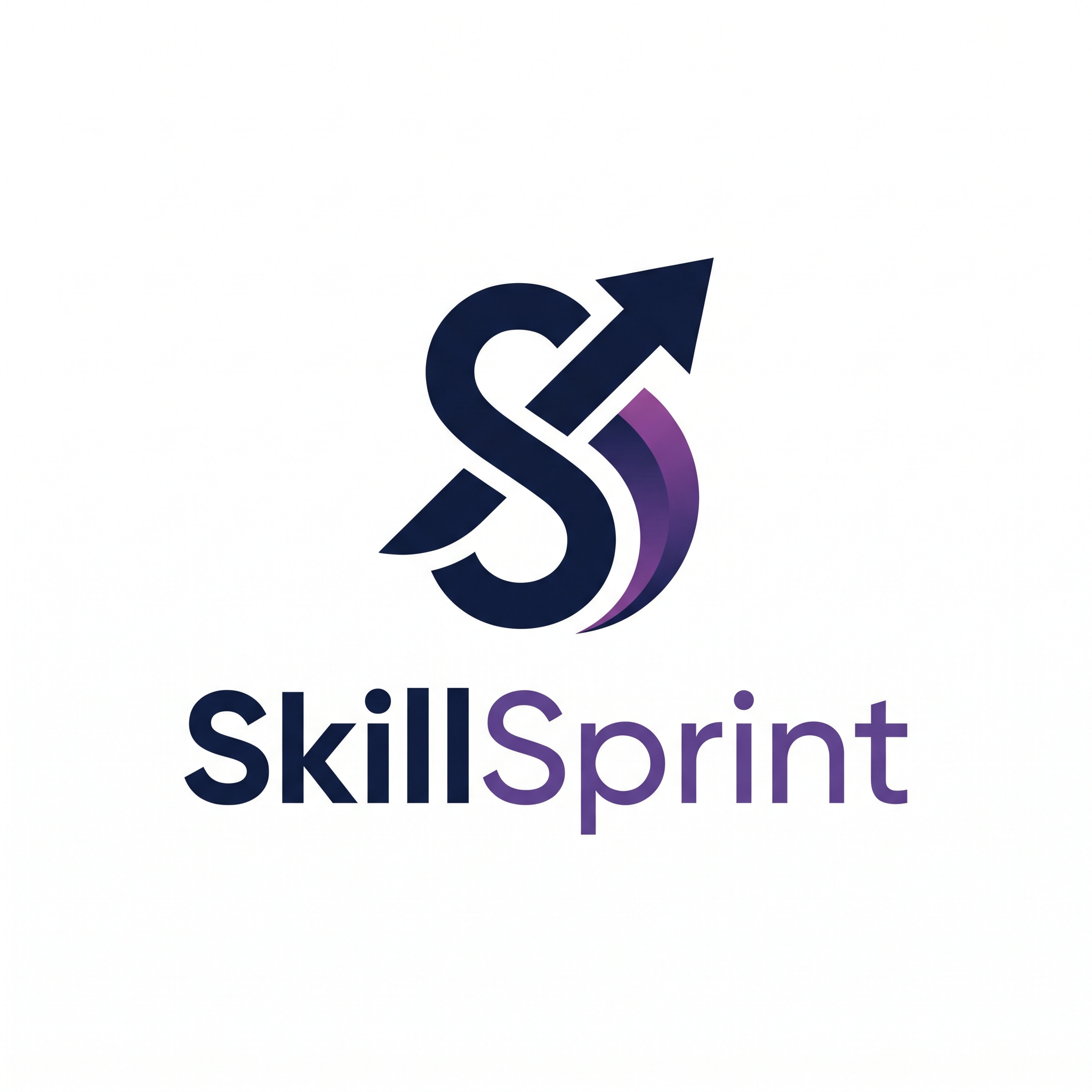 AI Design for Design a modern minimalist logo for a brand named SkillSprint.
Style:
Professional
Modern
Clean
Minimalist
Icon:
A stylized letter S combined with motion, speed, progress, or growth.
Concept:
Learning faster, skill development, productivity, and continuous improvement.
Colors:
Dark navy blue
Purple accents
White background version
Requirements:
Simple
Memorable
Scalable
Suitable for Instagram profile picture, Gumroad store, and website branding.
Avoid:
Robots
AI brains
Complex graphics
Cartoon styles
Stock icons
Look inspired by modern startup logos.