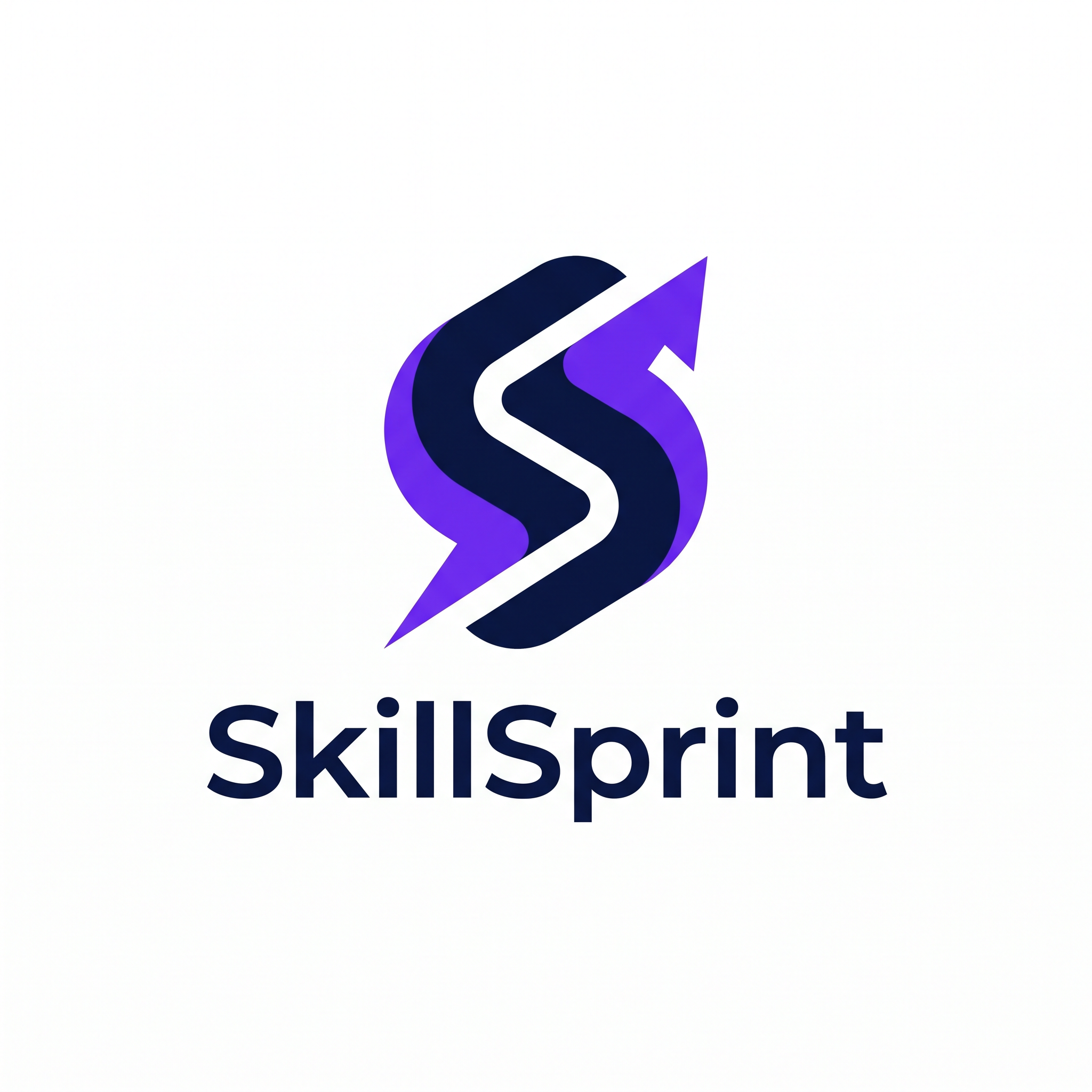 AI Design for Design a modern minimalist logo for a brand named SkillSprint.
Style:
Professional
Modern
Clean
Minimalist
Icon:
A stylized letter S combined with motion, speed, progress, or growth.
Concept:
Learning faster, skill development, productivity, and continuous improvement.
Colors:
Dark navy blue
Purple accents
White background version
Requirements:
Simple
Memorable
Scalable
Suitable for Instagram profile picture, Gumroad store, and website branding.
Avoid:
Robots
AI brains
Complex graphics
Cartoon styles
Stock icons
Look inspired by modern startup logos.