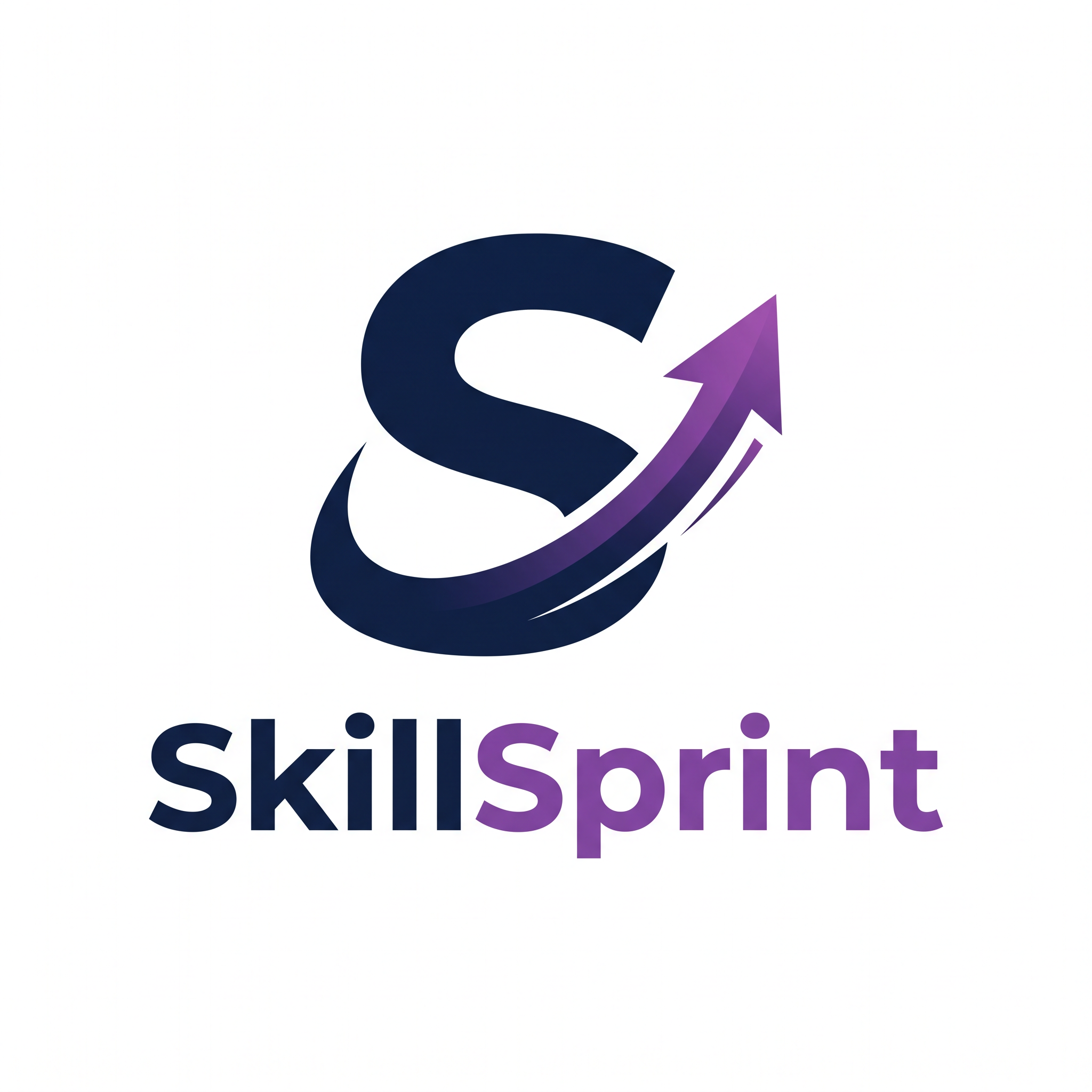 AI Design for Design a modern minimalist logo for a brand named SkillSprint.
Style:
Professional
Modern
Clean
Minimalist
Icon:
A stylized letter S combined with motion, speed, progress, or growth.
Concept:
Learning faster, skill development, productivity, and continuous improvement.
Colors:
Dark navy blue
Purple accents
White background version
Requirements:
Simple
Memorable
Scalable
Suitable for Instagram profile picture, Gumroad store, and website branding.
Avoid:
Robots
AI brains
Complex graphics
Cartoon styles
Stock icons
Look inspired by modern startup logos.