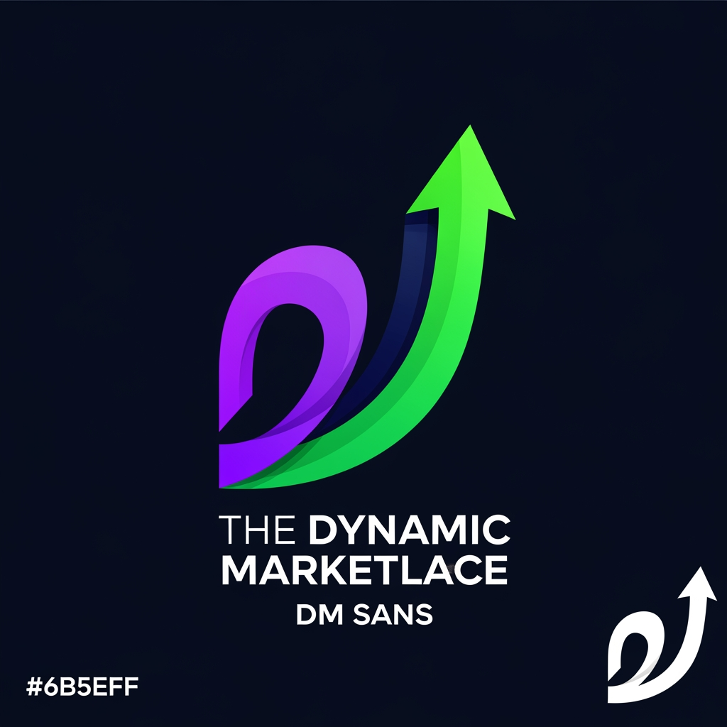 AI Design for CONCEPT 2: "The Dynamic Marketplace"
Design Philosophy: Modern, forward-thinking, energetic
Icon: Stylized letter "D" combined with an upward arrow/growth element
Shape: Single flowing mark that's both a "D" and represents growth
Colors:
Primary: Vibrant Purple (#6B5EFF) - Innovation, premium
Secondary: Bright Green (#1DD1A1) - Sustainability, growth
Accent: Deep Navy (#1E3A8A) - Trust, stability
Typography: Bold, contemporary sans-serif (Manrope, DM Sans)
Style:
Clean lines, modern architecture
Works as a single-color monogram
Adapts to gradient for premium feel
Feeling: Tech startup, innovative, youthful yet professional
Best For: Digital-first branding, modern appeal