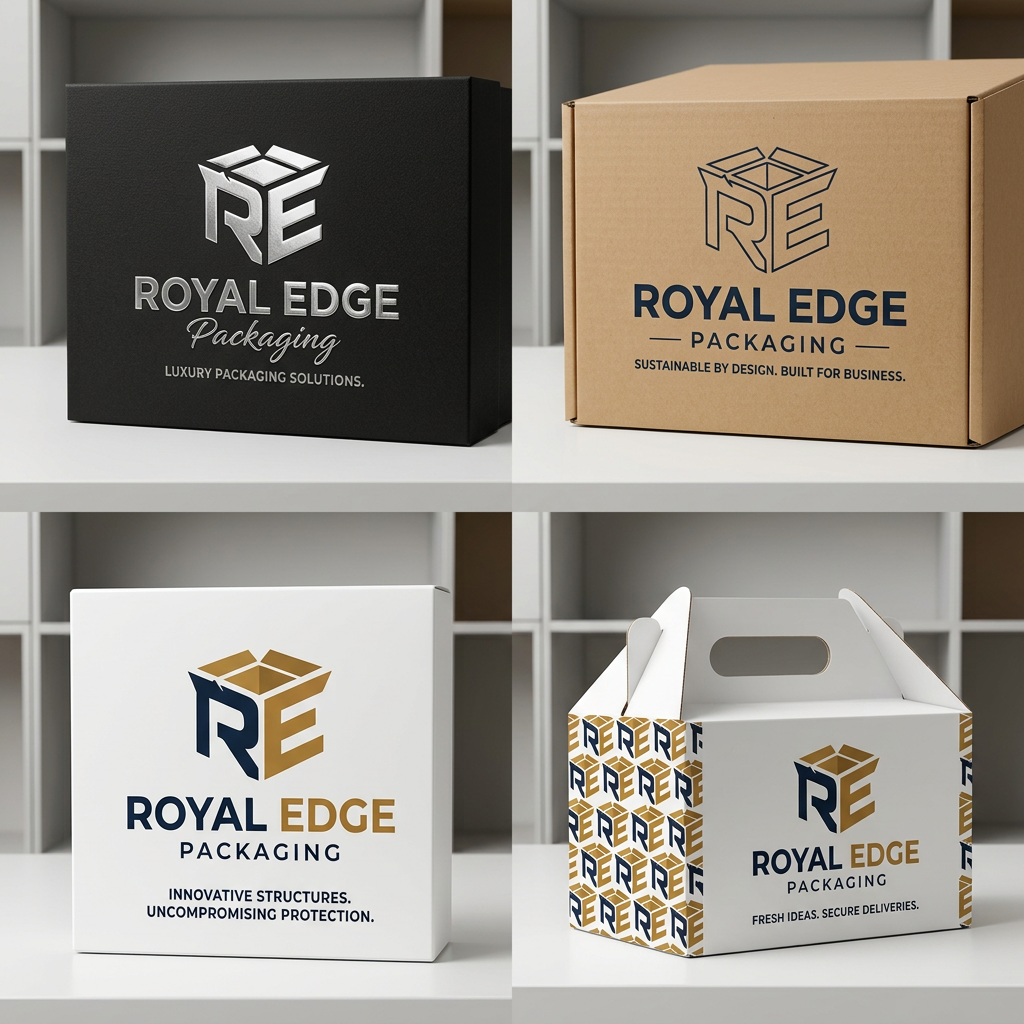 AI Design for Create varieties of this logo for "Royal Edge Packaging"