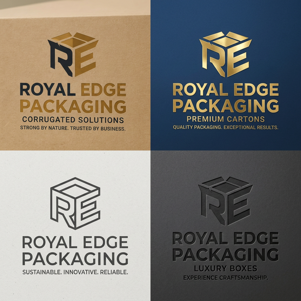 AI Design for Create varieties of this logo for "Royal Edge Packaging"
