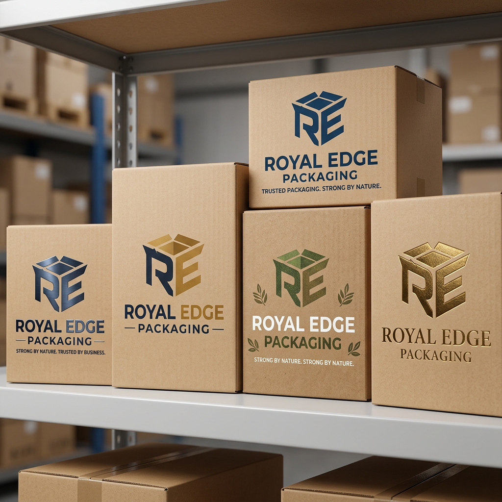 AI Design for Create varieties of this logo for "Royal Edge Packaging"