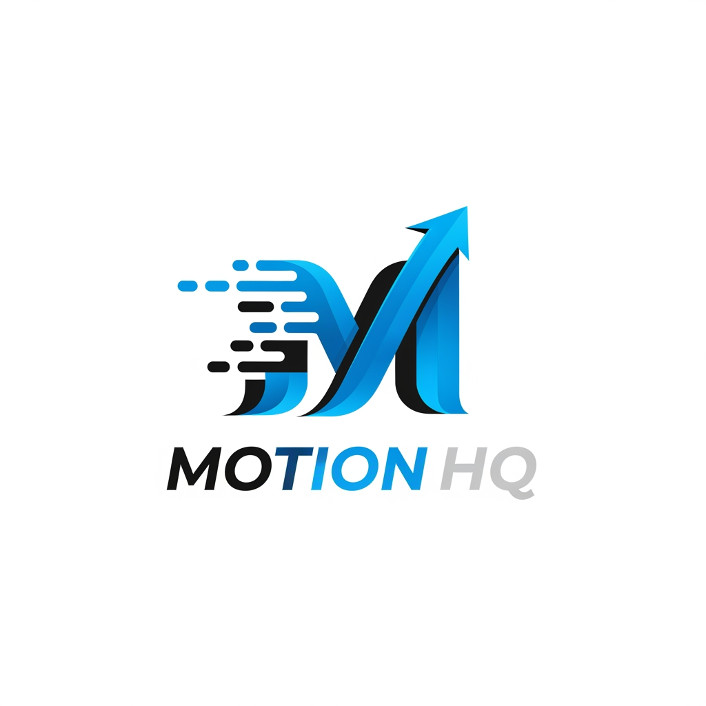 AI Design for Create a modern, premium logo for Motion HQ. The design should symbolize movement, speed, creativity, innovation, and digital excellence. Incorporate sleek motion-inspired elements such as dynamic lines, flowing shapes, arrows, or abstract velocity effects. Use a clean, minimalist style with bold typography. The text “Motion HQ” should be the focal point, featuring a futuristic yet professional font. Color palette: electric blue, black, white, and subtle gradients for a high-tech feel. The logo should be versatile, scalable, and suitable for branding, social media, websites, video production, animation studios, and creative agencies. Flat vector design, sharp edges, modern aesthetics, premium quality, transparent background.
Alternative Short Prompt:
Modern minimalist logo for Motion HQ, featuring a stylized “M” formed with dynamic motion trails and speed lines, futuristic typography, electric blue and black color scheme, premium branding, clean vector design, creative agency identity, high-end professional logo, transparent background. more advanced