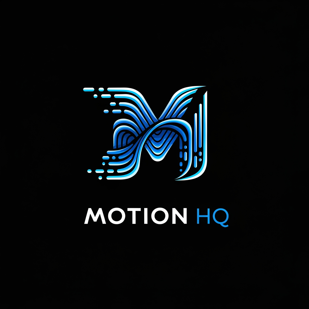 AI Design for Create a modern, premium logo for Motion HQ. The design should symbolize movement, speed, creativity, innovation, and digital excellence. Incorporate sleek motion-inspired elements such as dynamic lines, flowing shapes, arrows, or abstract velocity effects. Use a clean, minimalist style with bold typography. The text “Motion HQ” should be the focal point, featuring a futuristic yet professional font. Color palette: electric blue, black, white, and subtle gradients for a high-tech feel. The logo should be versatile, scalable, and suitable for branding, social media, websites, video production, animation studios, and creative agencies. Flat vector design, sharp edges, modern aesthetics, premium quality, transparent background.
Alternative Short Prompt:
Modern minimalist logo for Motion HQ, featuring a stylized “M” formed with dynamic motion trails and speed lines, futuristic typography, electric blue and black color scheme, premium branding, clean vector design, creative agency identity, high-end professional logo, transparent background. more advanced