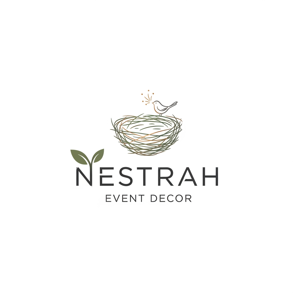 AI Design for logo for name Nestrah its an event decor company