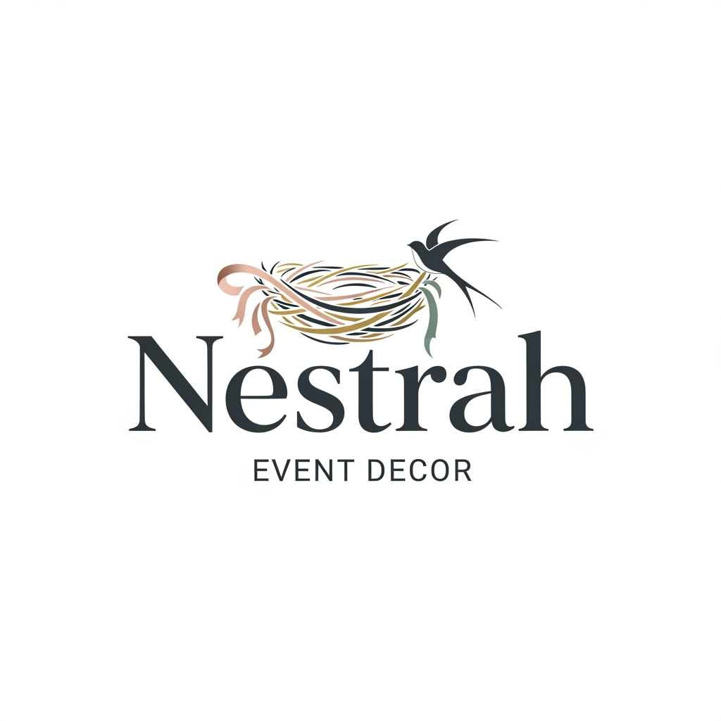AI Design for logo for name Nestrah its an event decor company