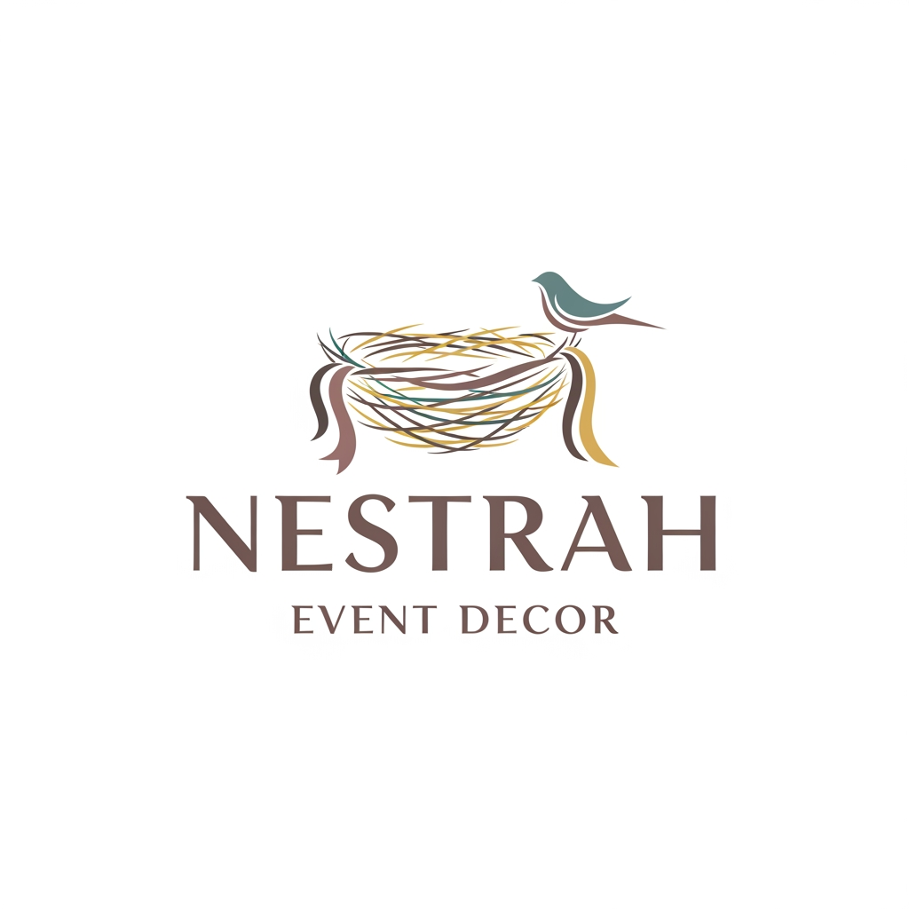 AI Design for logo for name Nestrah its an event decor company