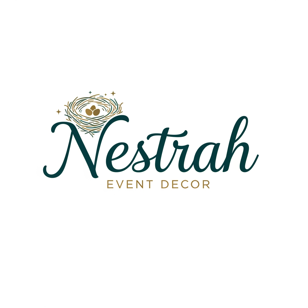 AI Design for logo for name Nestrah its an event decor company