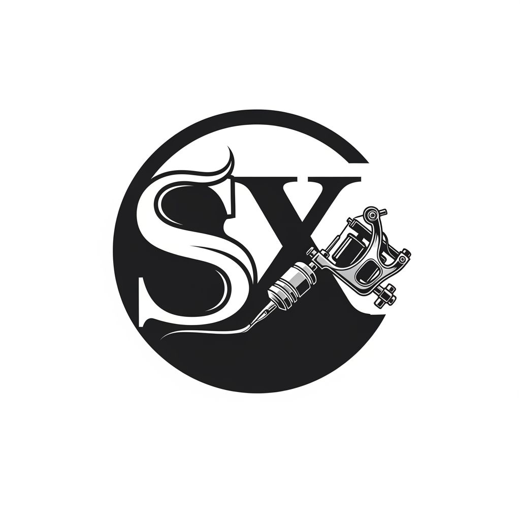 AI Design for generate me a logo with letter sx for a tatoo shop unique and simple which gives a great meaning behind it
