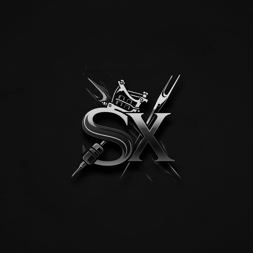 AI Design for generate me a logo with letter sx for a tatoo shop