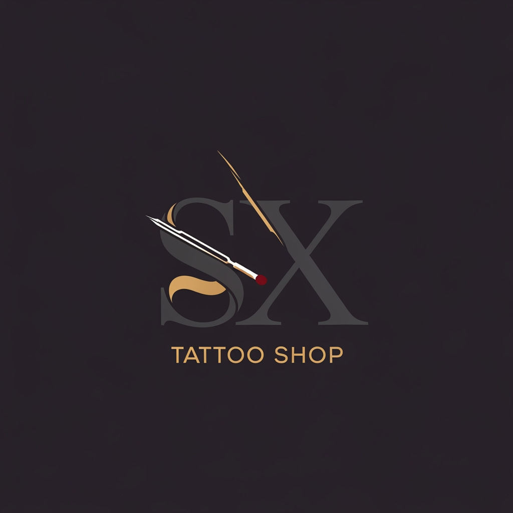AI Design for generate me a logo with letter sx for a tatoo shop unique and simple which gives a great meaning behind it