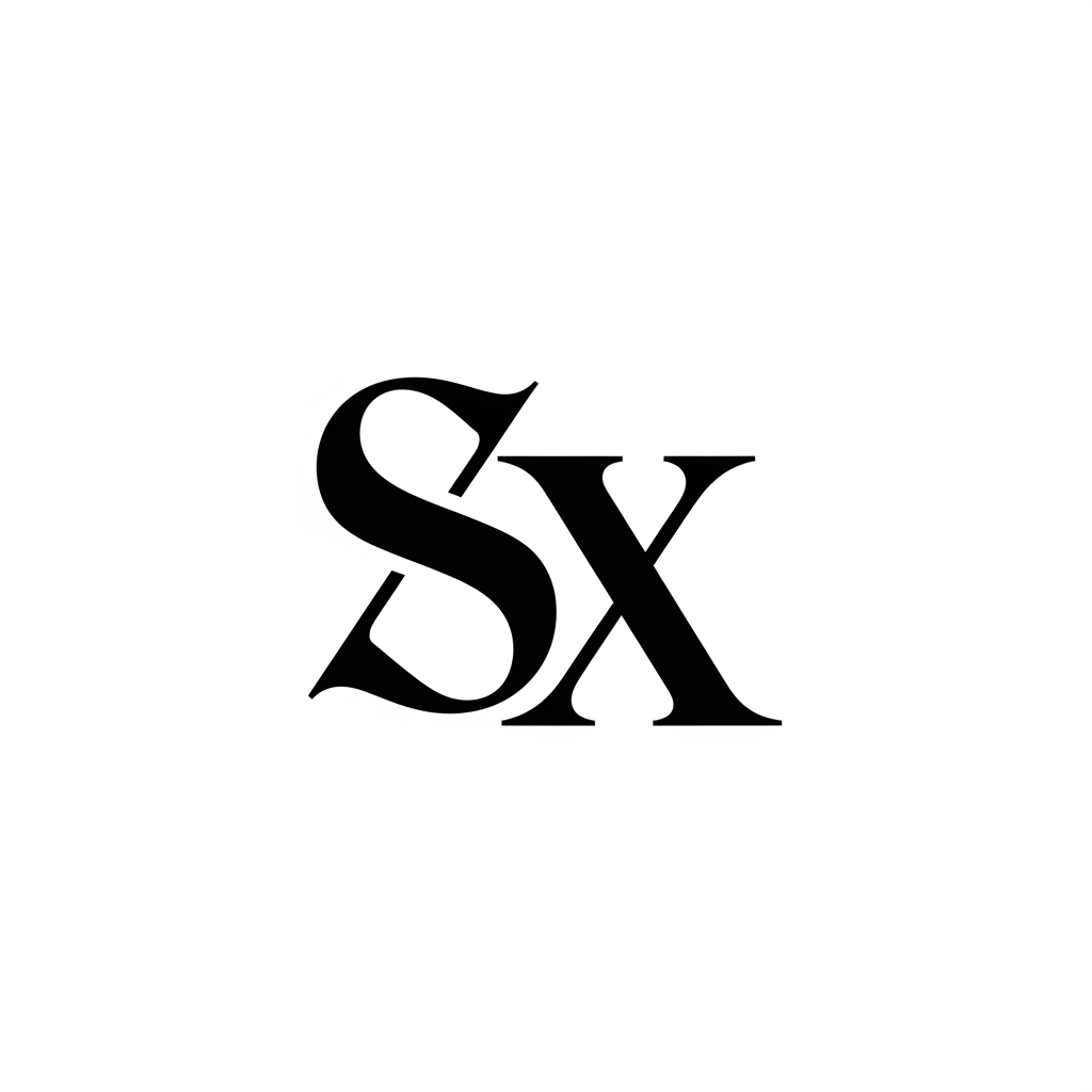 AI Design for generate me a logo with letter sx for a tatoo shop with black and white
