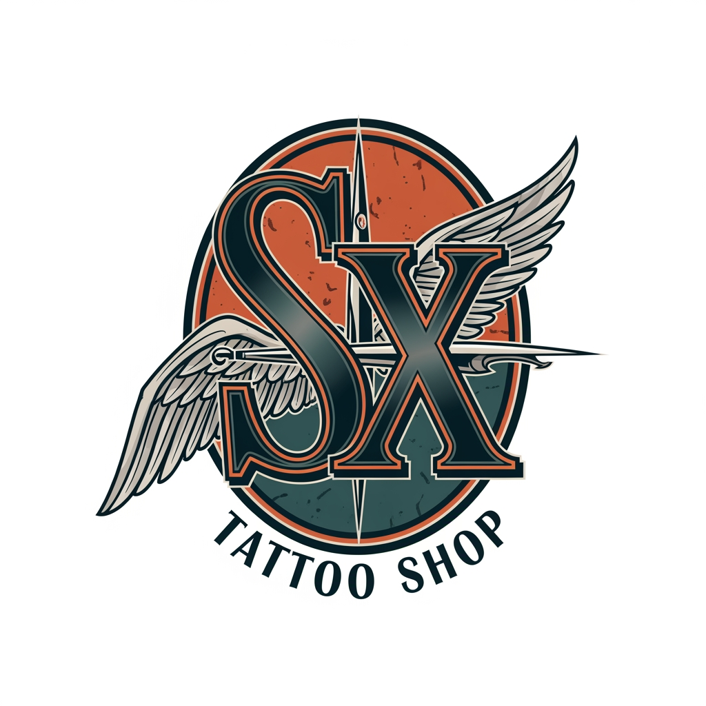 AI Design for generate me a logo with letter sx for a tatoo shop