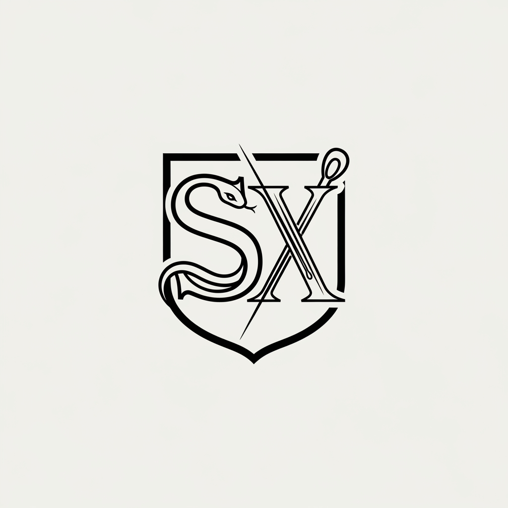 AI Design for generate me a logo with letter sx for a tatoo shop unique and simple which gives a great meaning behind it