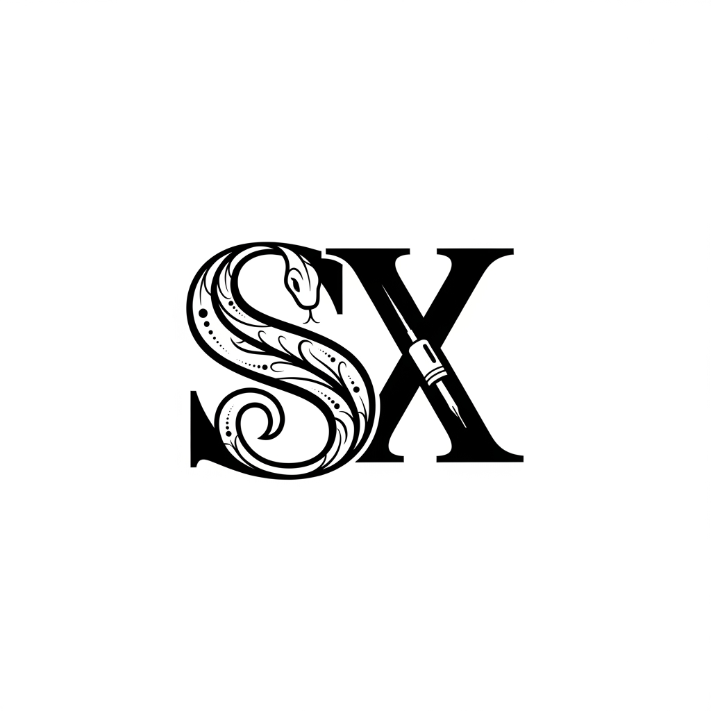 AI Design for generate me a logo with letter sx for a tatoo shop with black and white