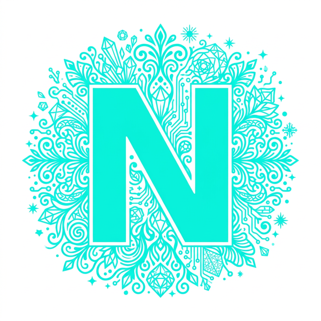 AI Design for no, utiliza el color de la N exactamente ese y pon cosas al rededor, simplemente la N