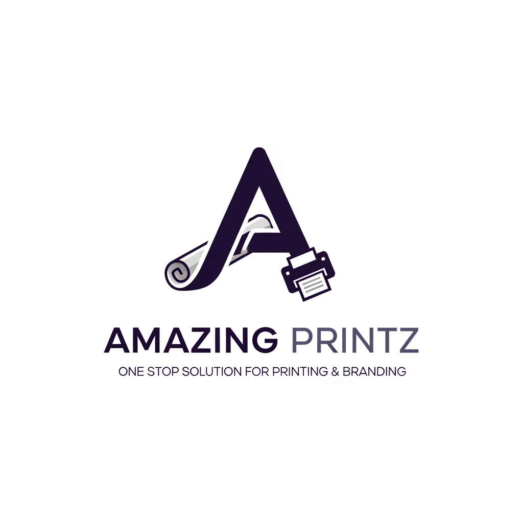 AI Design for create a elegant and professional logo for my business "Amazing Printz" our business is one stop solution for printing and branding