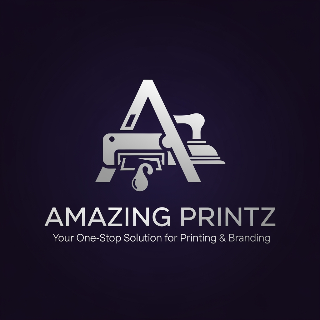 AI Design for create a elegant and professional logo for my business "Amazing Printz" our business is one stop solution for printing and branding